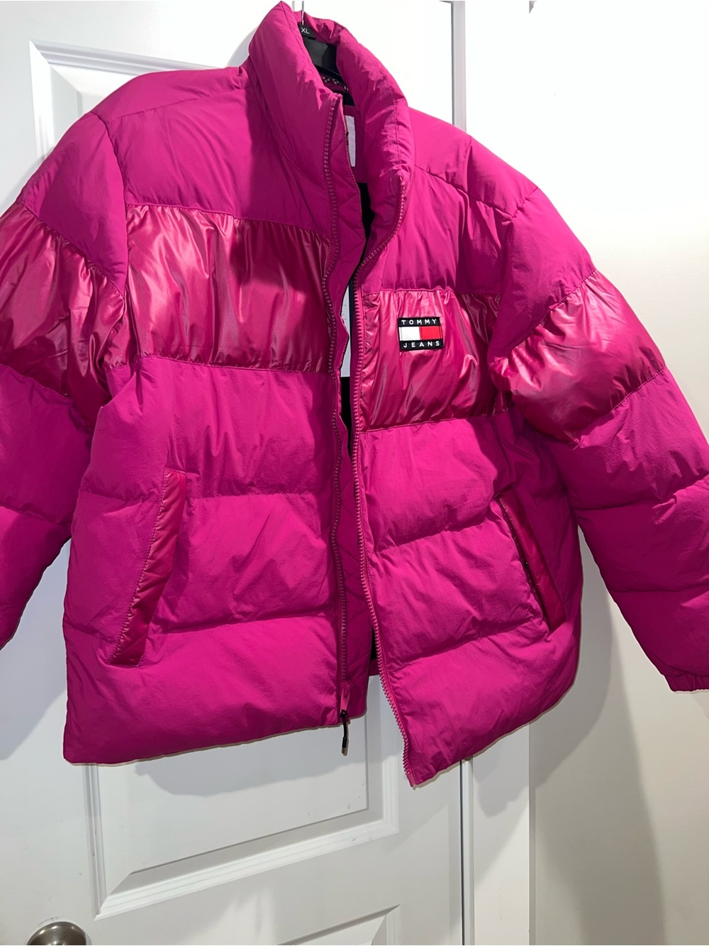 Tommy Hilfiger Men’s Hot Pink Puffer Coat